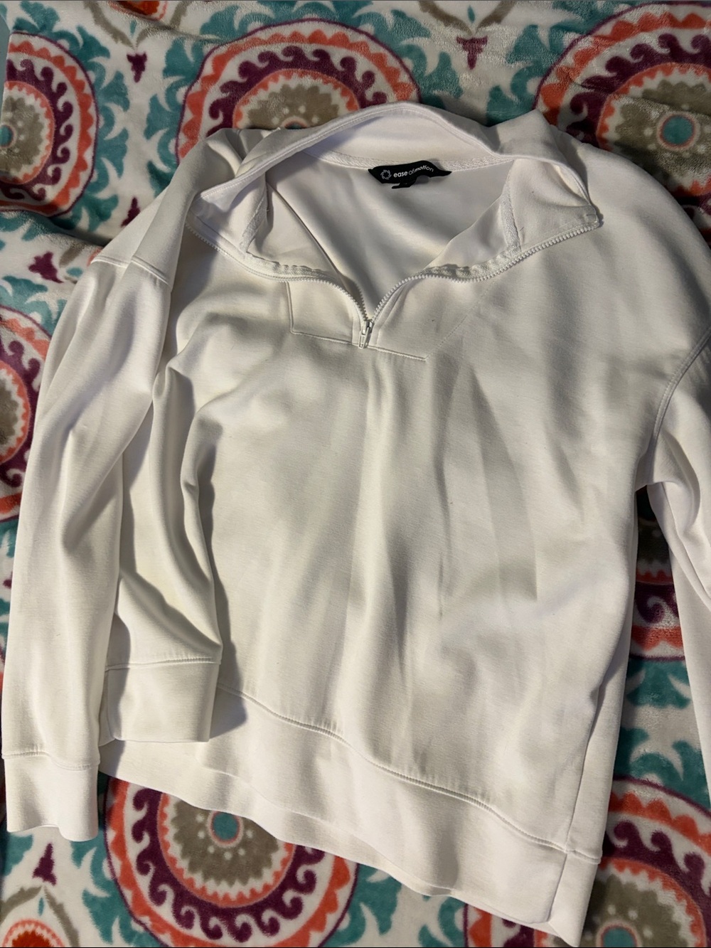 Eddie Bauer Men’s White Half-Zip Sweatshirt Pullover